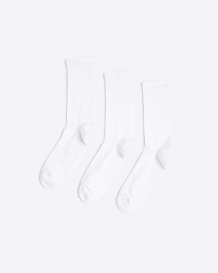 White 3 pack Plain Tube socks