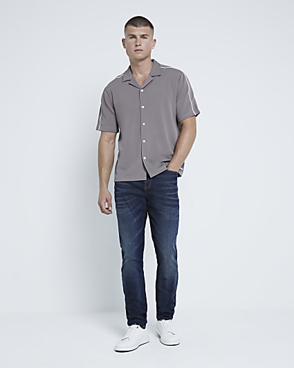 Stone regular fit Twill Polo shirt