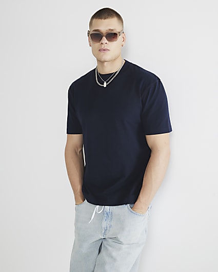 Navy RI Studio Regular Fit T-shirt