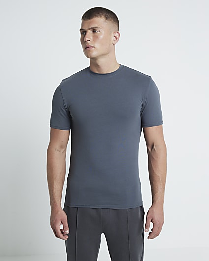 Grey Muscle Fit RI Studio T-Shirt