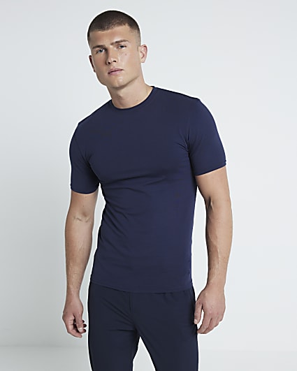 Navy Muscle Fit RI Studio T-Shirt