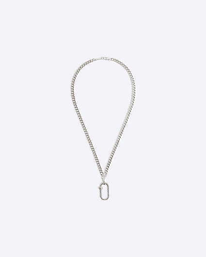 Silver carabiner pendant necklace