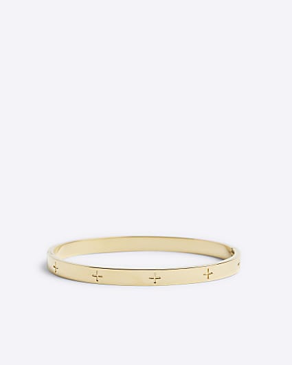 Gold Steel Circle Bangle