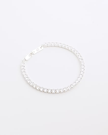 Silver colour diamante bracelet