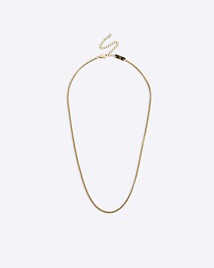 Gold colour cable chain necklace