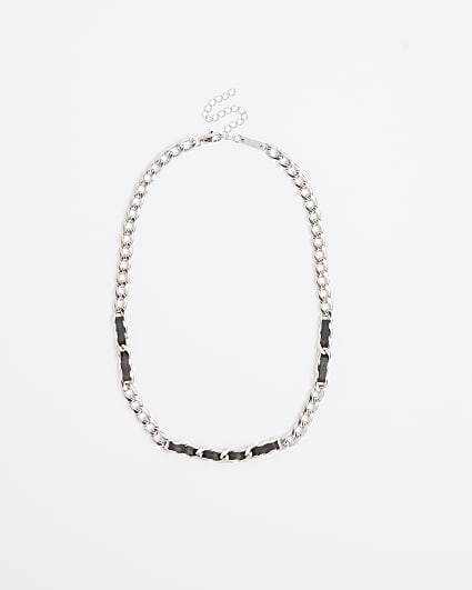 Black thread chain necklace