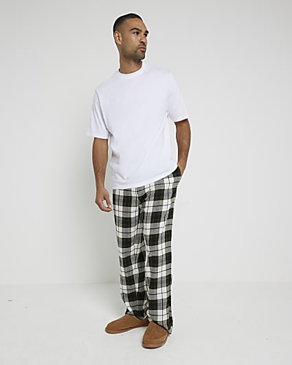 Green Woven Check T-Shirt Pyjamas Set