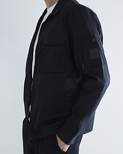 Black Long Sleeve Utility Pocket Shacket