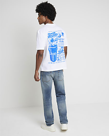 White regular fit Pepsi graphic t-shirt