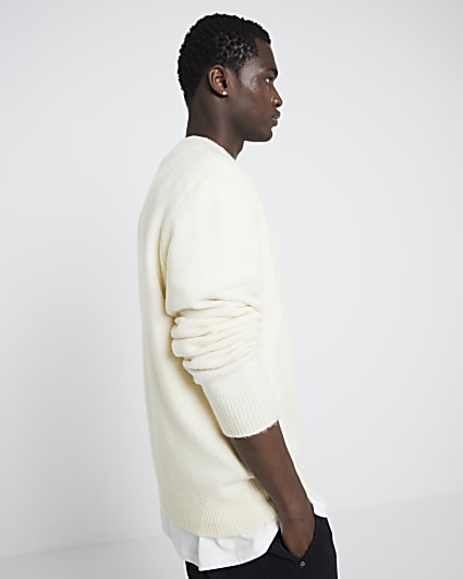 Yellow relaxed fit crew neck jumper