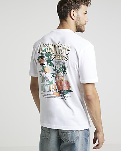 White regular fit graphic t-shirt