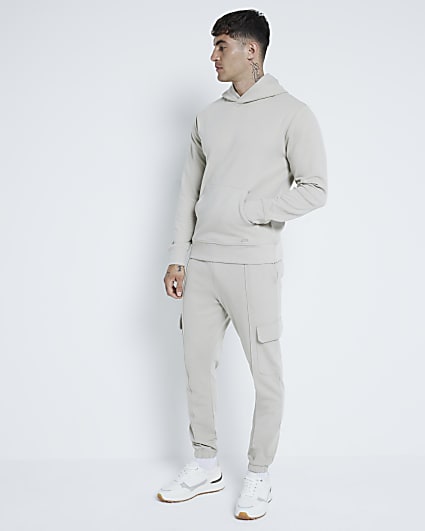 Stone Slim Fit Pique Hoodie