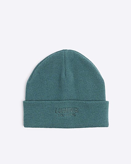 Green Luminis Embroidered knitted Beanie