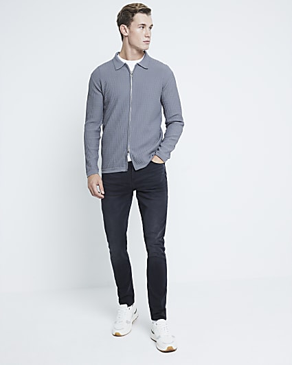 Black Skinny Fit Washed Jeans