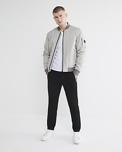 Black Textured Smart Joggers