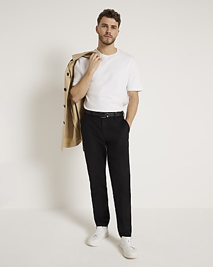 Black Slim Fit Chino Trousers