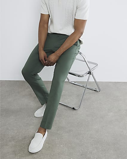 Khaki Slim Fit Chino Trousers