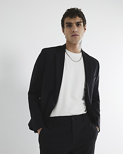 Black Comfort Stretch Skinny Suit Jacket