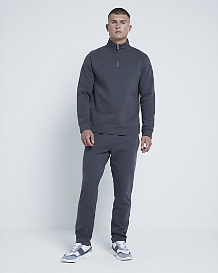 Grey Jacquard Slim Fit Sweatshirt