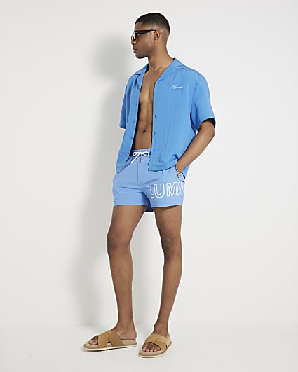 Blue Pull On Luminis Graphic Swim Shorts