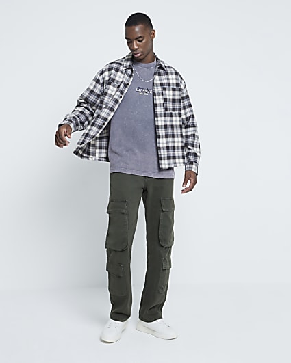 Green Denim Loose Fit Cargo Jeans