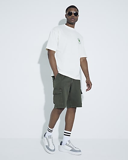 Green Denim Cargo Shorts