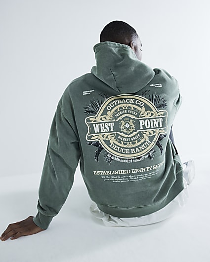 Khaki Long Sleeved West Point Spray Hoodie