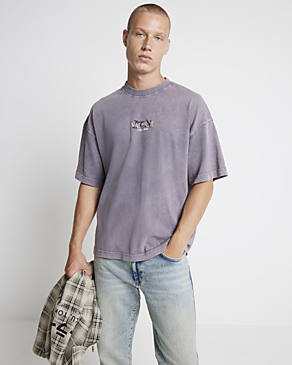 Purple Oversized fit graphic print t-shirt