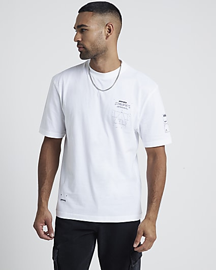 White regular fit graphic t-shirt