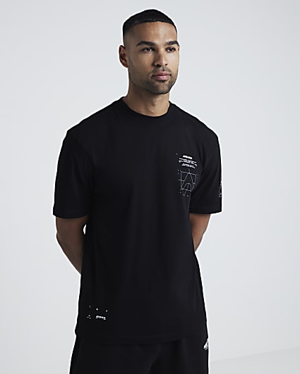 Black regular fit graphic t-shirt