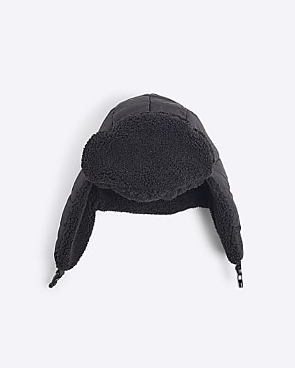 Black Puffer Trapper Hat