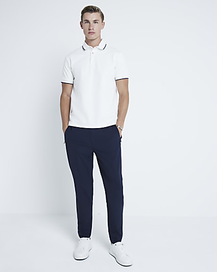 White Pique Slim Fit Polo Shirt