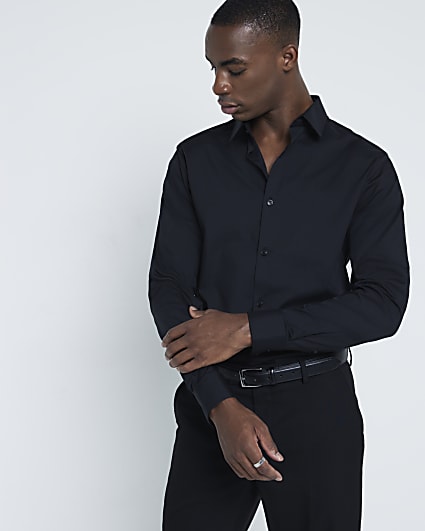 Black slim fit shirt