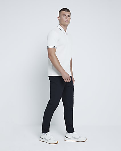 Black Skinny Fit Chino Trousers