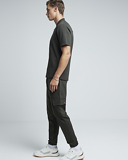 Khaki Slim Fit Stretch Smart Cargo Joggers