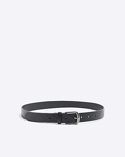 Black Textured Belt