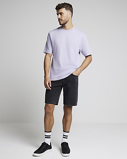 Purple regular fit essential t-shirt