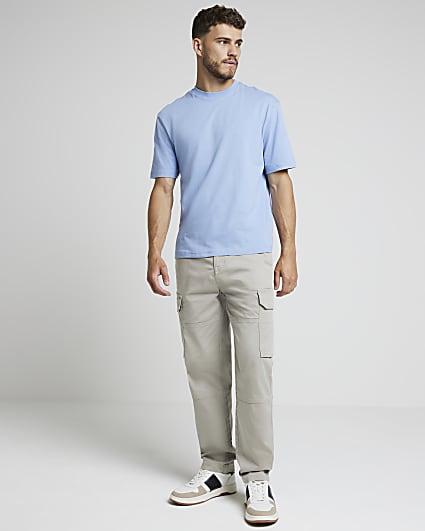 Blue regular fit essential t-shirt