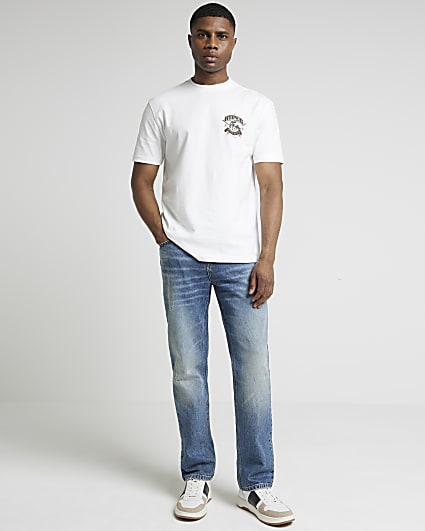 Beige regular fit rodeo graphic t-shirt