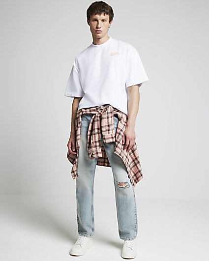 White oversized fit graphic print t-shirt