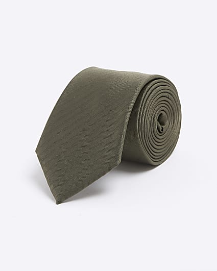 Khaki Herringbone Tie