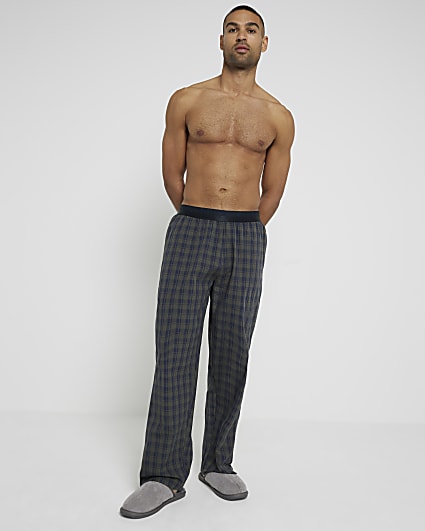 Green Woven Check Pyjama Trousers