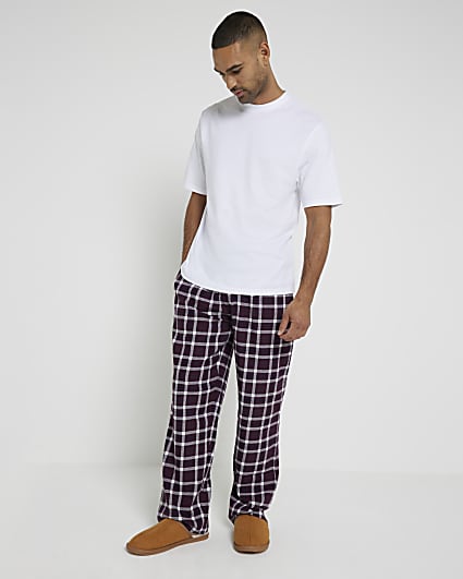 Red T-Shirt And Pyjama Woven Check Set