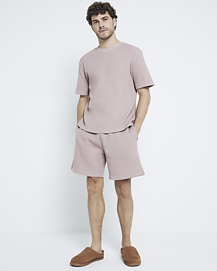 Pink Waffle T-Shirt And Short Pyjamas Set