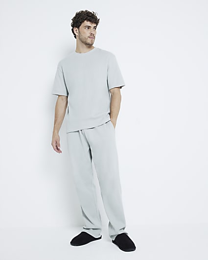 Green Waffle T-Shirt And Trousers Pyjamas Set