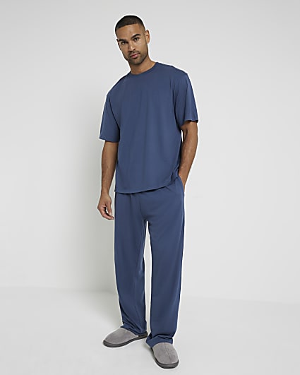 Blue Regular Fit Short Sleeve Pyjama Set