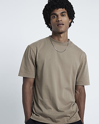 Beige regular fit RI Studio t-shirt