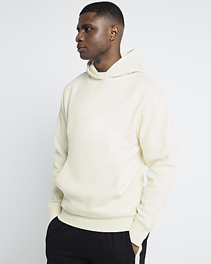 Beige Essential Front Pocket Hoodie