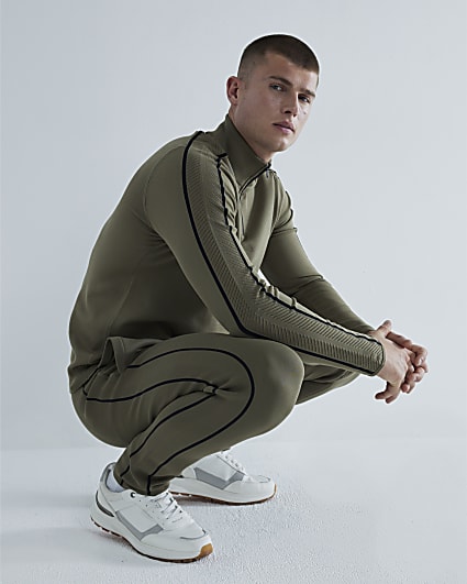 Khaki Slim Fit Knitted Joggers