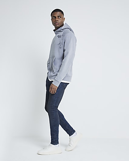 Blue spray on skinny fit jeans